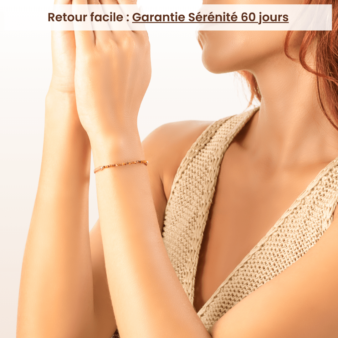 Bracelet tressé en Œil de tigre naturel (boules 2mm)