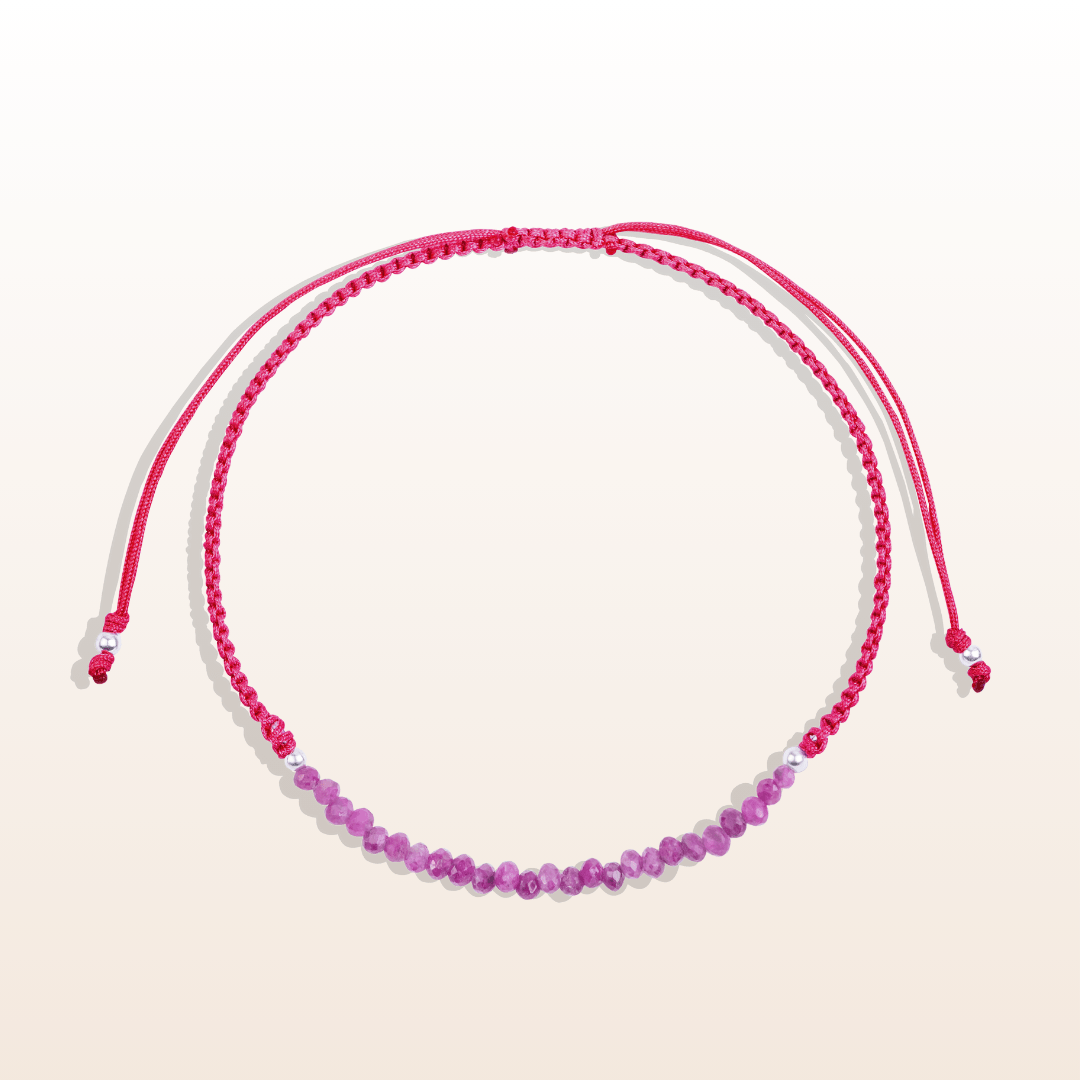 Positive Energy and Contagious Joy - Braided Ruby Bracelet 