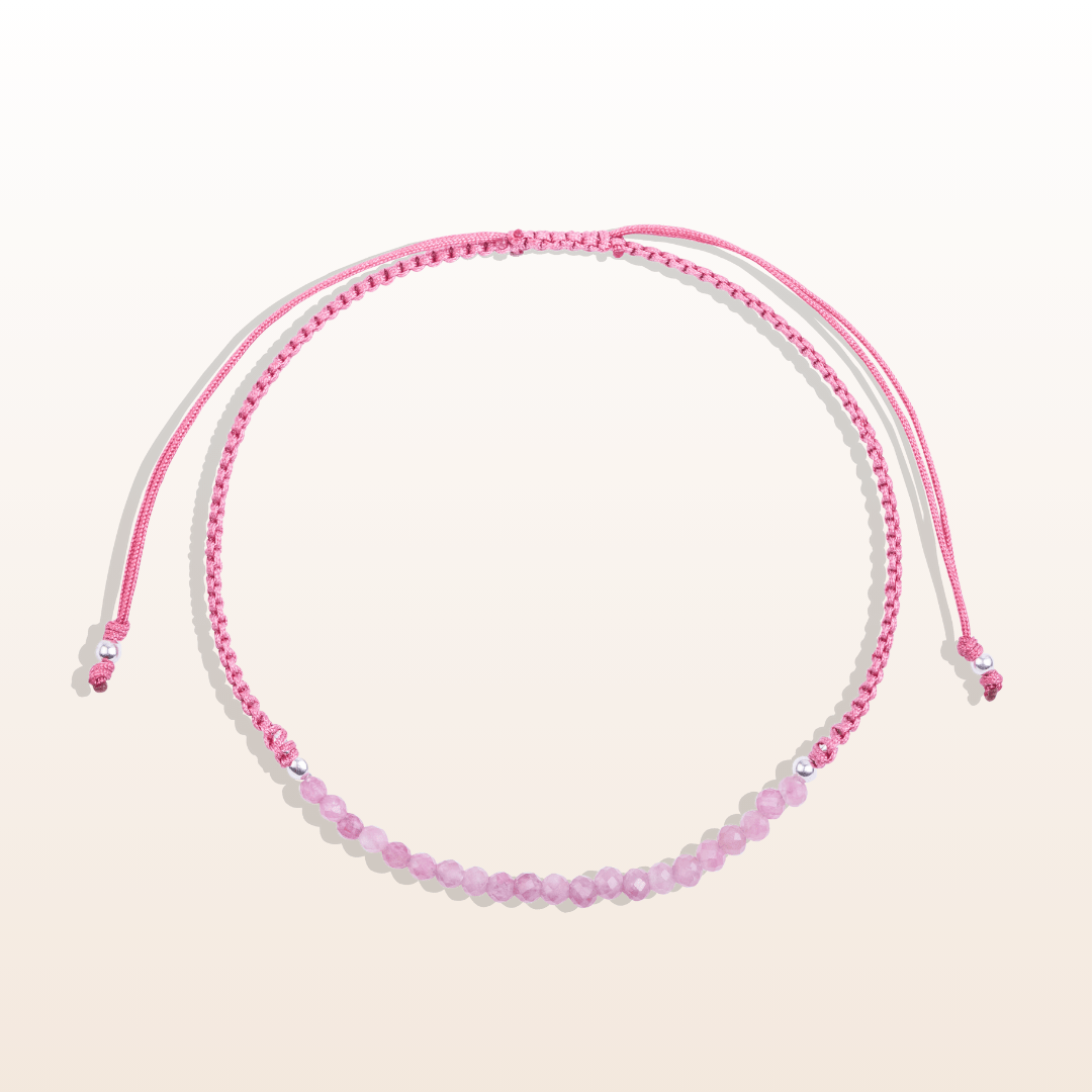 Self-love and energy balancing - Braided Bracelet in Pink Tourmaline 