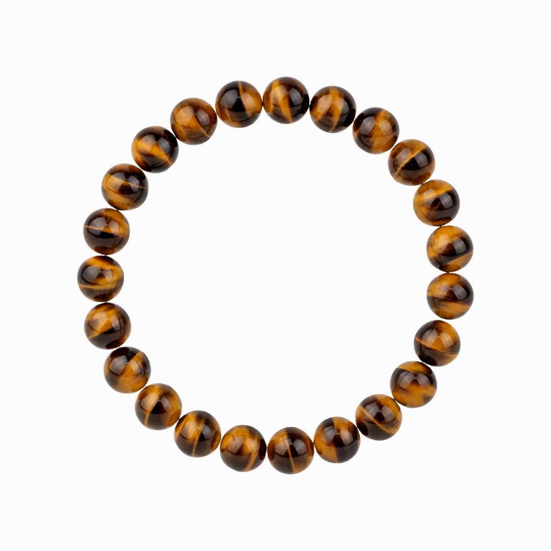 Bracelet Homme en Œil de Tigre naturel Qualité AAA (boules 8mm)