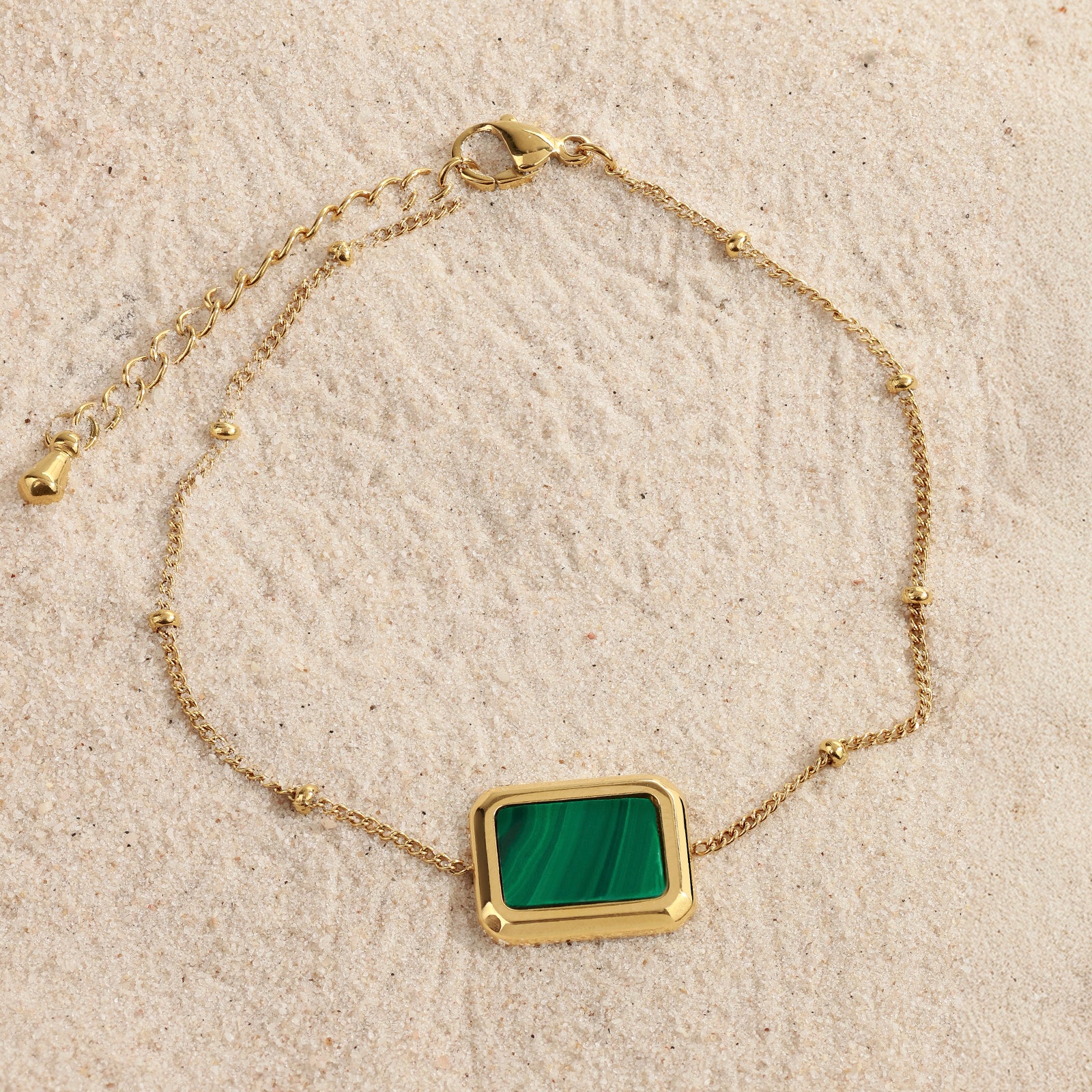 Bracelet Sélène – Malachite & Dorure 18K
