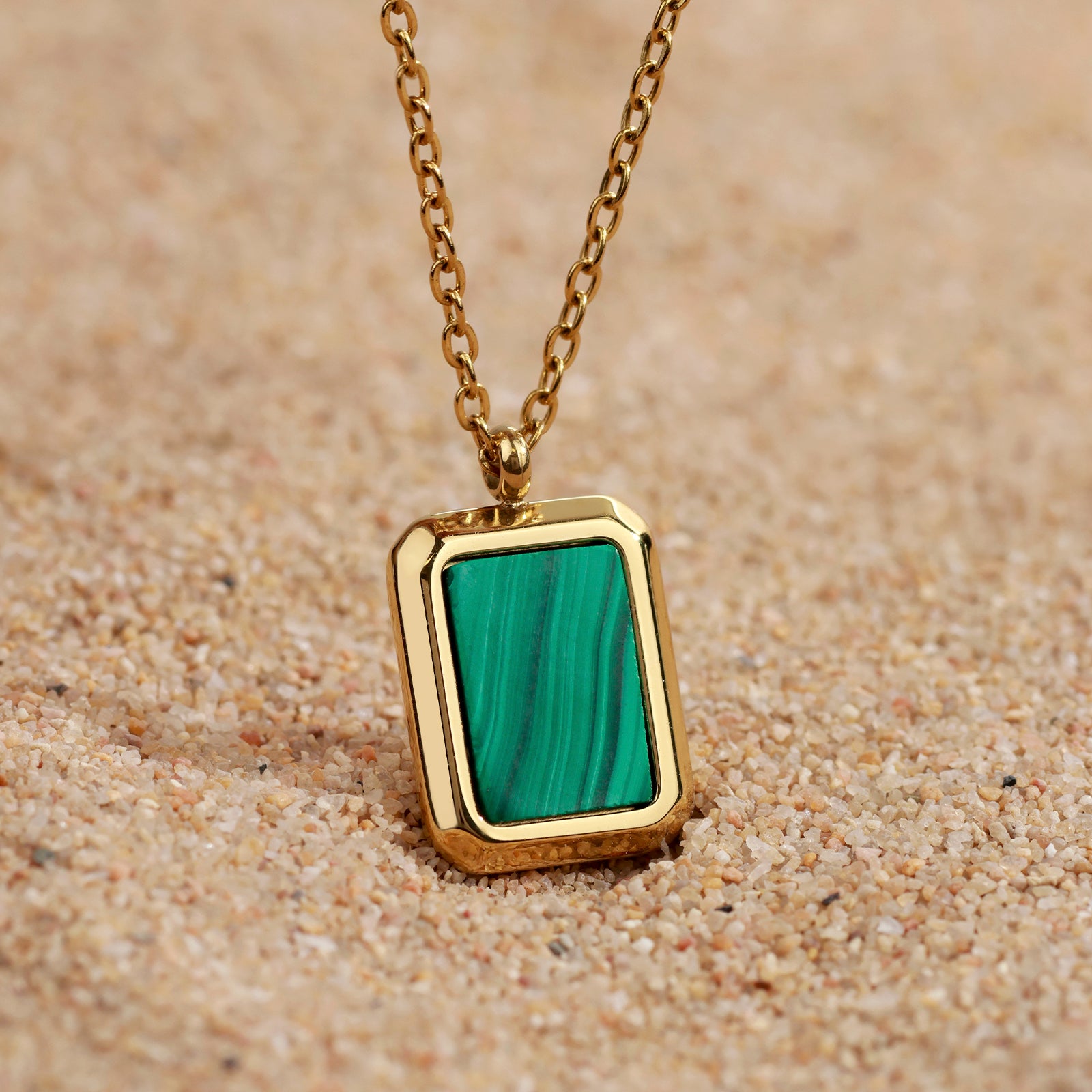 Collier Naos – Malachite & Dorure 18K