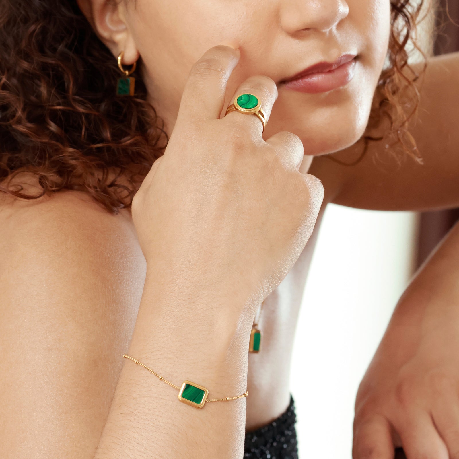 Bague Orphée – Malachite & Dorure 18K