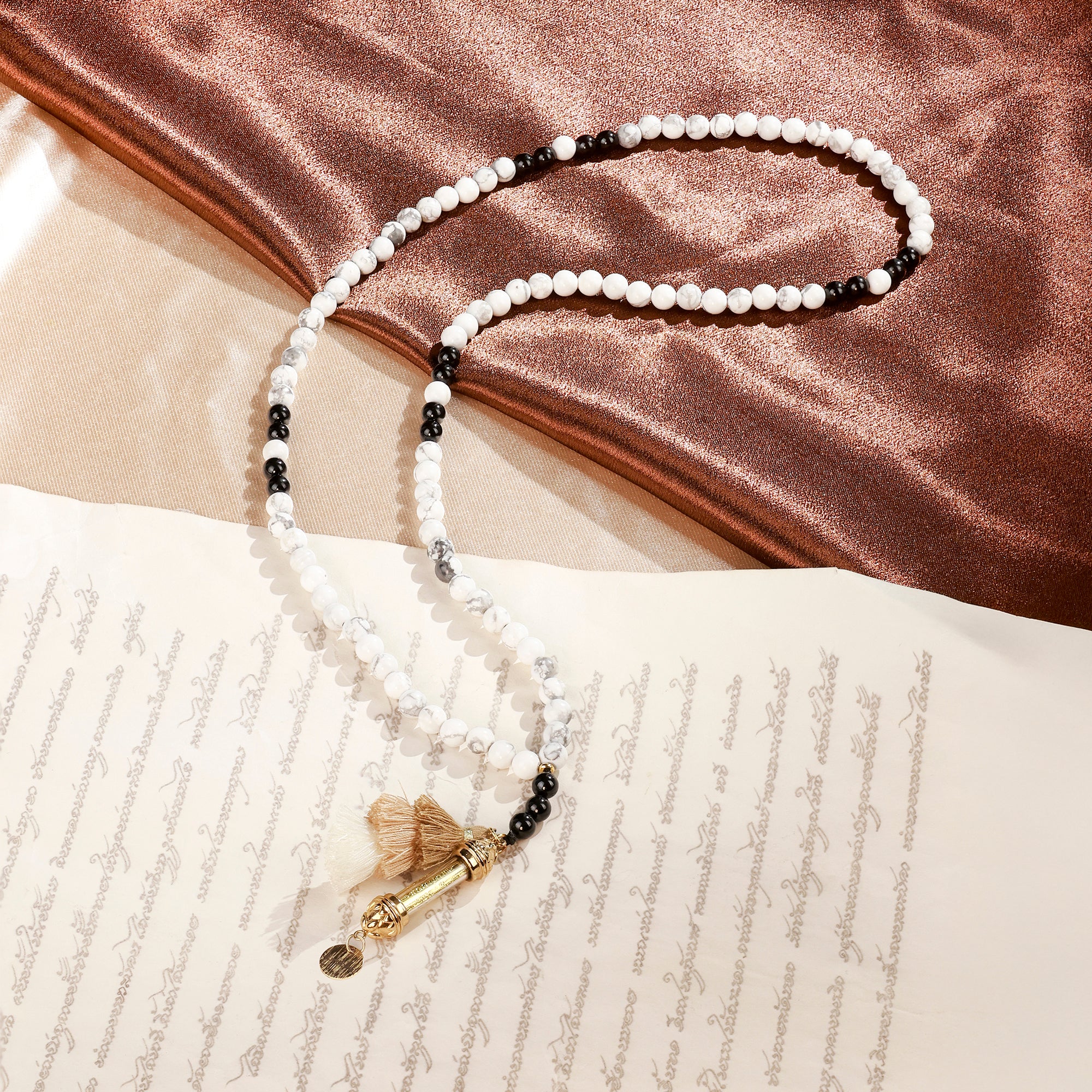 Mala Howlite & Tourmaline Noire – Paix Intérieure et Protection